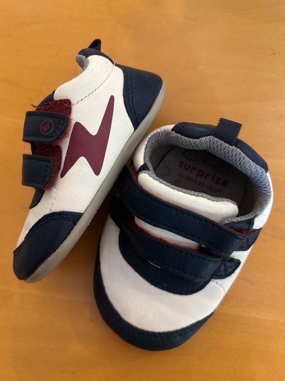Stride Rite Baby Retro Sneakers Navy White Burgundy 12-18M